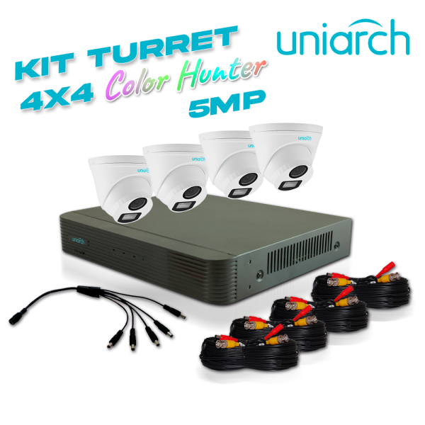 KIT UNIARCH ANALOGICO TURRET 5 MP COLOR HUNTER