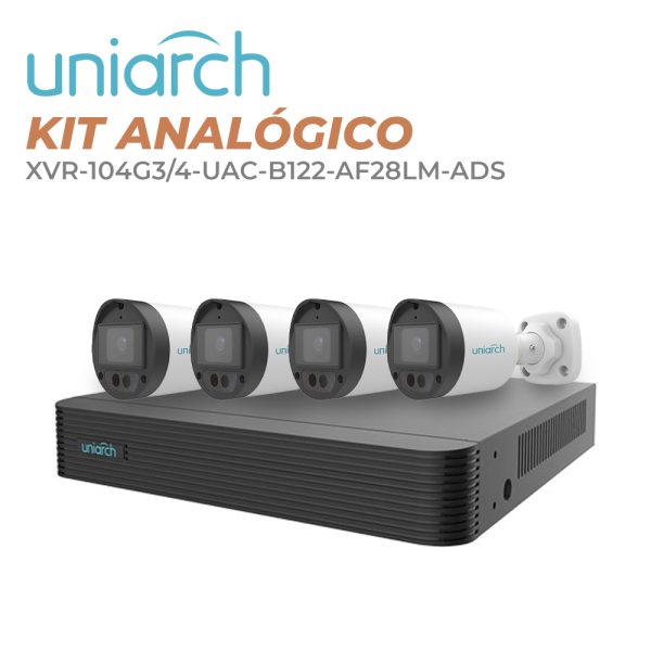 KIT UNIARCH 4X4 BULLET CALIDAD 2 MP TECNOLOGIA LIGHTHUNTER MICROFONO INTEGRADO