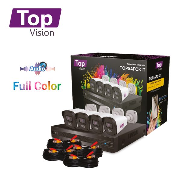 KIT 4X4 TOP54FCKIT TOPVISON 5 MP 3.6 MM TECNOLOGÍA FULL COLOR / MICRÓFONO INTEGRADO